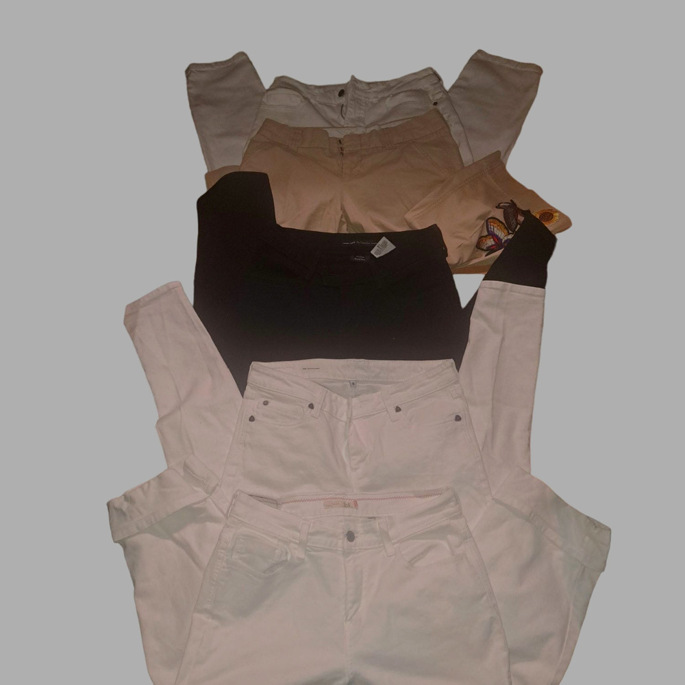 Bundle of 5 AWESOME Pants Sz 6-TRU LUXE-Chino short-Levis Black-KUT-Levis Wht